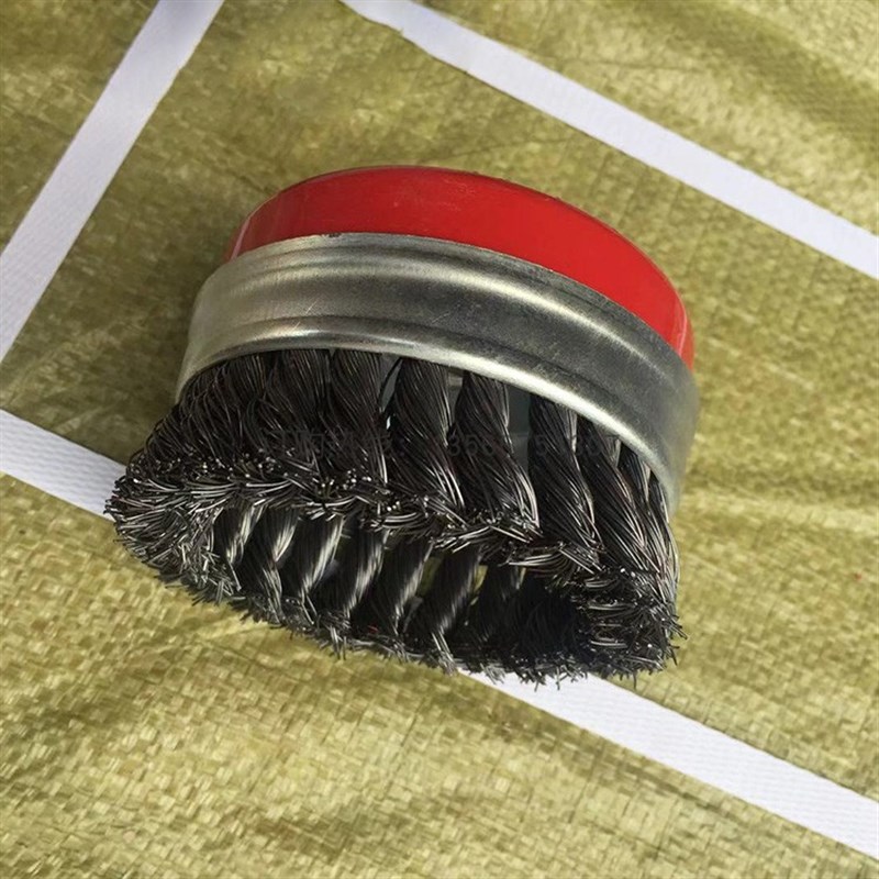 扭丝碗型钢丝轮带螺帽金属除锈钢丝轮重型钢丝刷轮扭杯打磨去毛刺