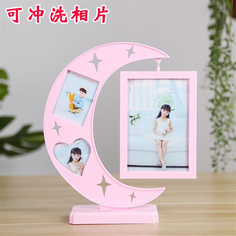 可爱卡通组合相框6寸3寸宝宝相架制作创意儿童相片冲洗多框摆台