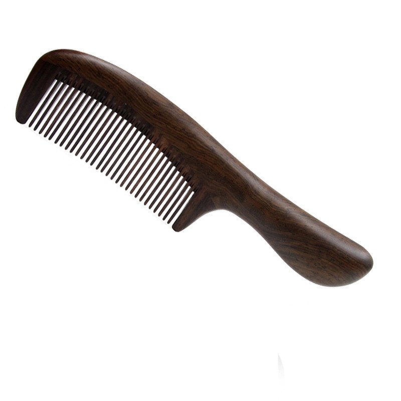 新款黑檀木梳QQM15s1-10 天然檀木梳子 顺发梳 混批