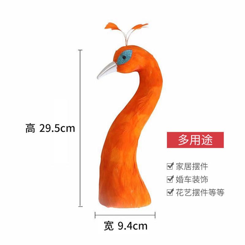 仿真孔雀头模型花艺婚车装饰x配件网红开业花篮吉祥喜庆模具厂家
