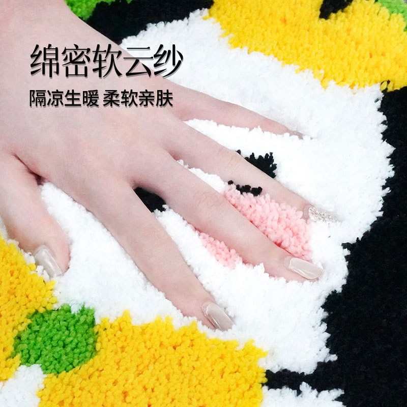 一件代发 植绒地毯浴室垫卧室簇绒地毯定M制客厅地毯机织苔藓地毯