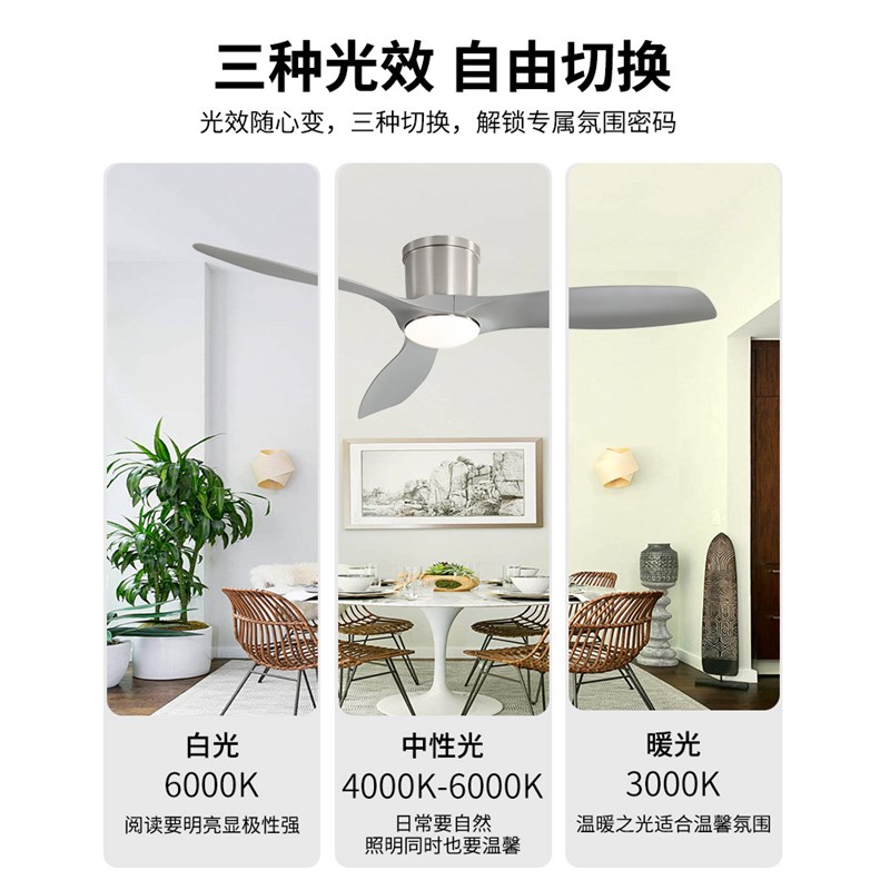 吸顶风扇c灯客厅餐厅卧室静音吊扇一体小型现代简约家用风扇吊灯