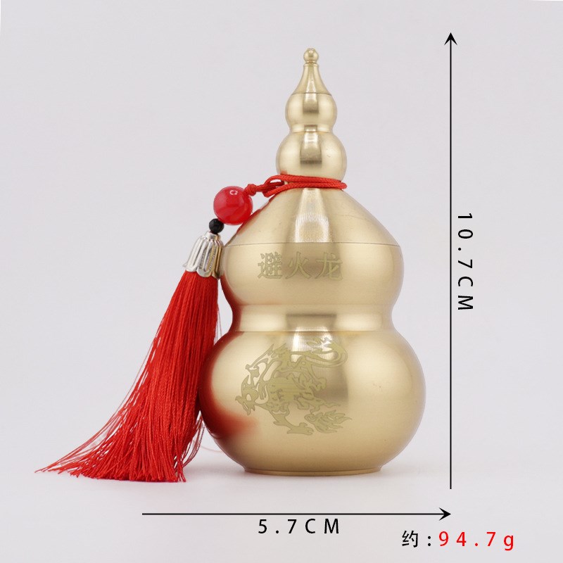 黄铜避火龙瓶葫芦瓶摆件空心文玩S摆件客厅西北角