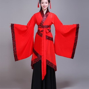 汉服古装舞蹈演出服装女公主礼仪之邦双绕改良广T袖舞台表演服唐