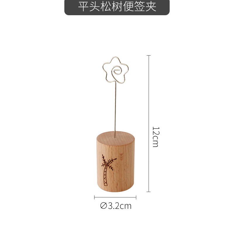 日式木质便d签夹创意照片留言夹铁艺榉木价格签名片夹桌面装饰摆