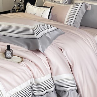 100全棉T床单被套床上用品 轻奢A类200支新疆长绒棉四件套2024新款