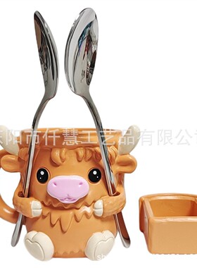 跨境Pebbles the Penguin Ice Pint Holder Cow高地牛冰激凌杯托