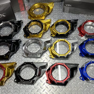 VESPA GTS 300 6日改装铝合金CNC可视传动进气盖普利盘盖透明离合