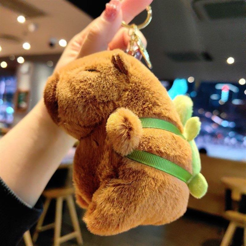卡通毛绒挂件卡皮j巴拉钥匙扣可爱玩偶汽车钥匙链挂饰爪机礼品