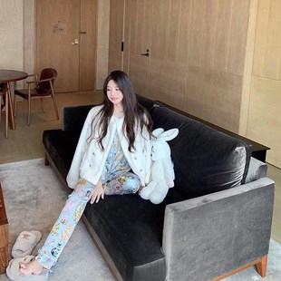 长袖 纯欲猫咪薄款 睡衣女春夏Vins风家居服 居家小奶猫