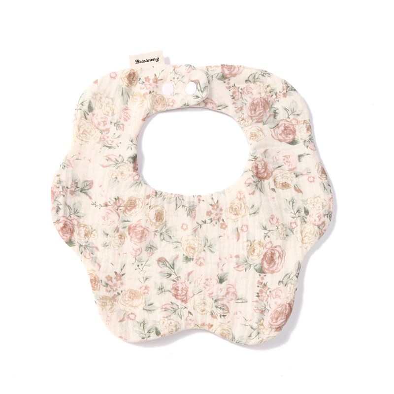 韩版纯棉口水巾a类围嘴男宝宝insD新生儿公主风北欧风女宝卡通围