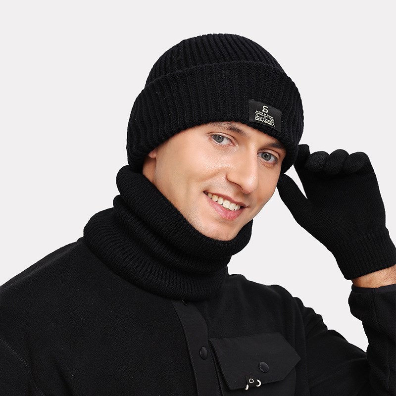 巴拉克拉法帽日系复古黑色保暖毛线帽子男士头S套针织帽面罩冷帽