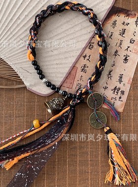 山鬼花钱李火旺印象o手链新中式铃铛手串百搭复古藏式手工编制手