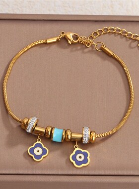 欧美跨境爆款钛钢手链韩版时尚ins潮红K钛钢不掉色手链女手饰