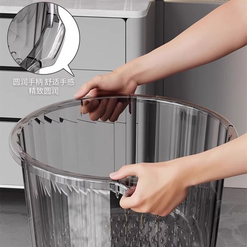 泡脚桶 带脚底按摩足浴r盆家用高透明塑料PET高深洗脚大号泡脚桶