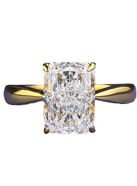 珠宝2024新款9o25银高碳钻冰花切割长方形7*10欧美爆款指环