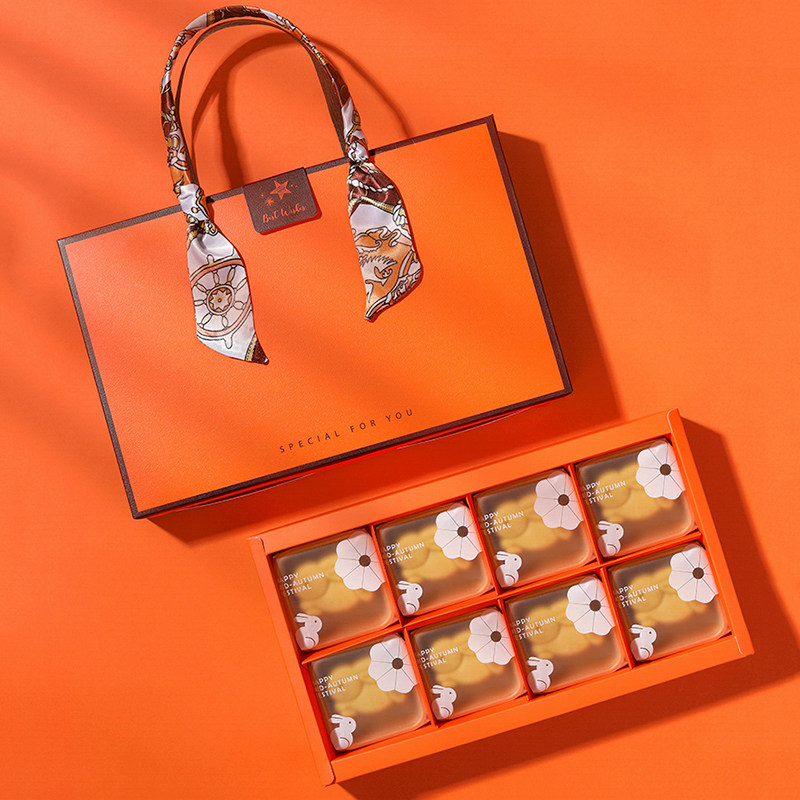 中秋月饼包装盒礼盒高档手提冰皮流心蛋黄酥盒子6粒50克100g2021