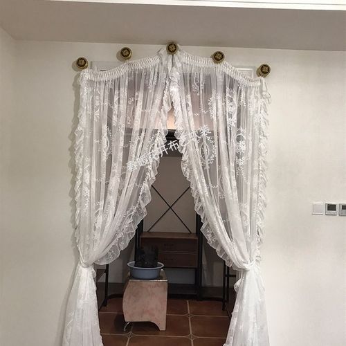 穹顶式法式蕾丝纱帘透光不透人复古洛可可阳台飘窗客厅窗帘卧室纱