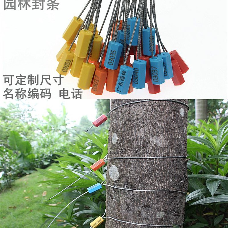 定制树木打号扣一次性塑料封条园林苗木锁扣海钓医疗防盗扎带封签