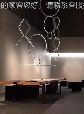 意大利一字组长条吊灯ArrKMD1010ang厅emen餐ts复式楼梯几何线条
