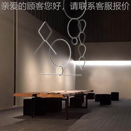 意大利一字组长条吊灯ArrKMD1010ang厅emen餐ts复式楼梯几何线条