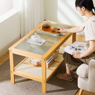 简约茶几客厅家用小户型茶桌北欧喝茶现代矮桌子竹轻奢小茶几 日式