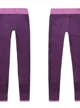 秋季舒适弹力撞色速干健身裤女跑步C瑜伽训练紧身运动打底裤K668