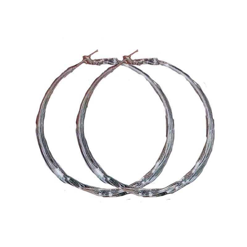 欧美夸张b耳环扭曲光面大耳圈简约时尚百搭网红耳饰设计感配饰女