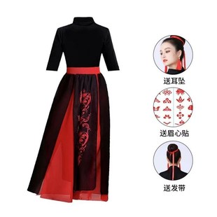 儿童舞蹈服古典舞演出服古装汉服中国风舞蹈O服扇子舞长袖裙子冬