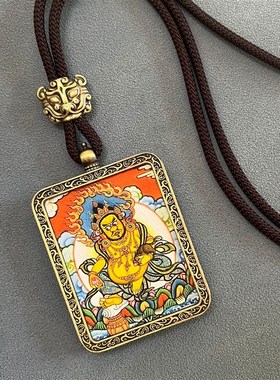 五路财神唐卡 非手绘唐卡吊坠厂家E景区夜市地摊招财配饰纪念