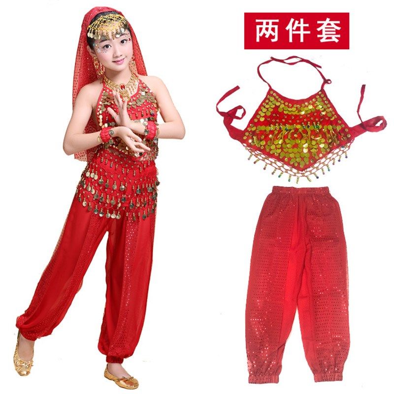 六一儿童印度舞演出服新款套装幼儿F肚皮舞表演服女童天竺少女服