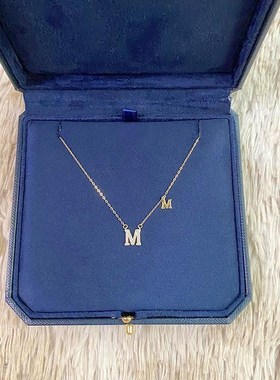 项链女轻奢小众设计感锁r骨链2021年新款饰品M吊坠 送生日礼物