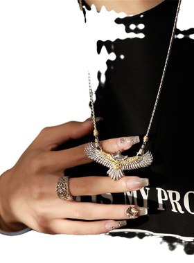 唐草纹双扣头龙骨链项链女小众设计感秋J冬毛衣链时尚高级新款潮