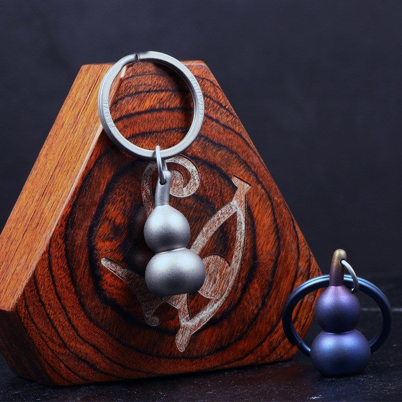 招财钛合金葫芦钥匙扣挂件创意汽车链圈环挂绳P男女书包中国风挂