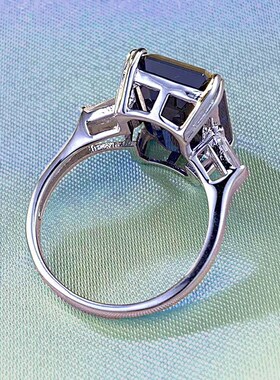 珠a宝 2023新款S925银戒指镶嵌10*14mm皇家蓝戒指欧美风女款