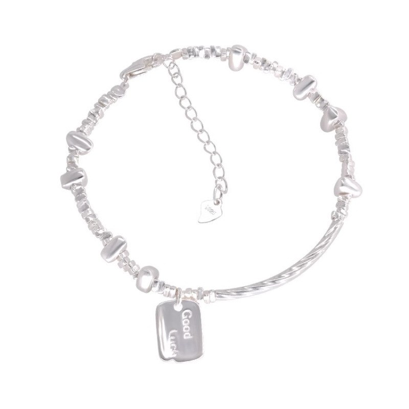 2023新款极简风高级感碎银方牌手链F女时尚轻奢小众设计百搭款手