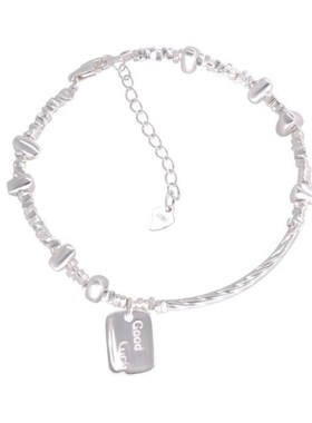 2023新款极简风高级感碎银方牌手链F女时尚轻奢小众设计百搭款手