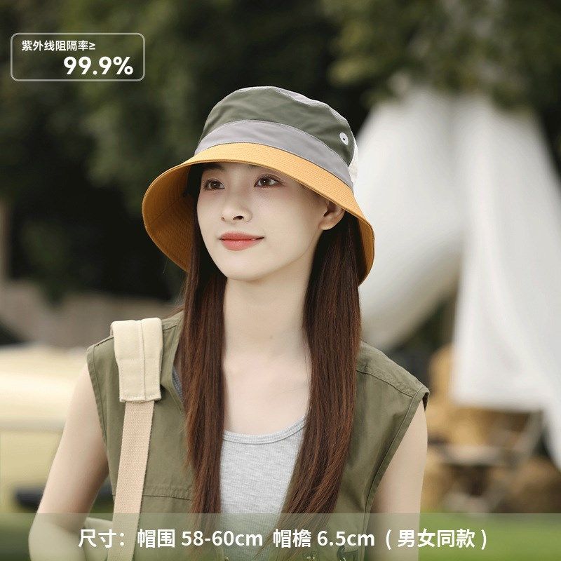 遮阳帽 2024年新款拼接防晒渔C夫帽女男韩版夏季薄款速干登山帽