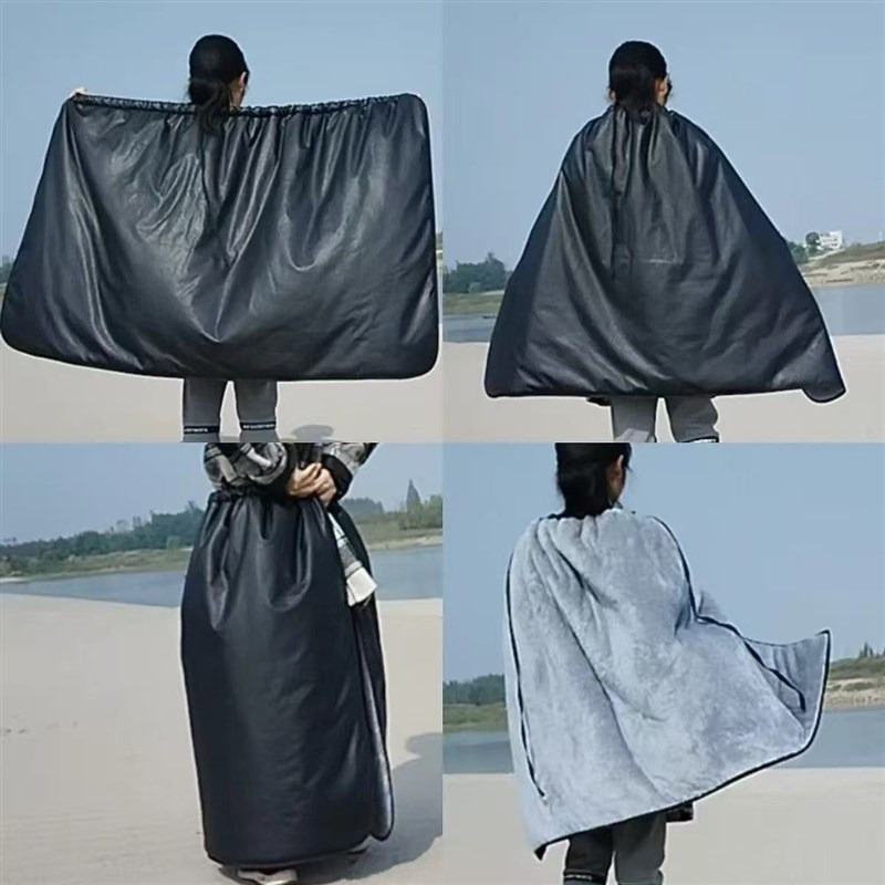 冬季保暖挡风被围裙式电动w车护手挡风衣电动车加厚防寒防水披肩