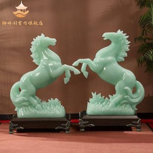 马摆件玉石工艺品酒柜玄关房间客厅创意办公室中式装饰马礼品摆设