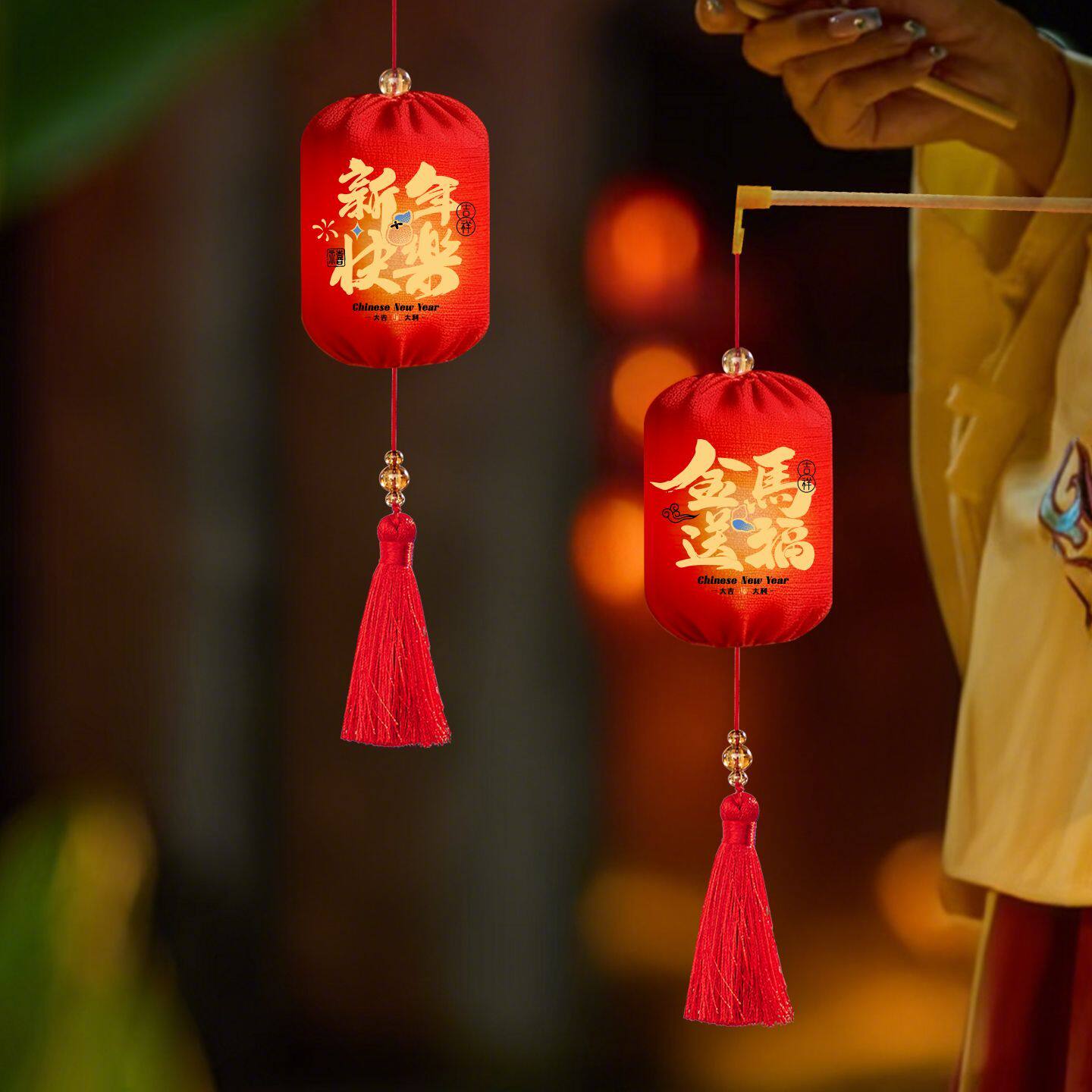 2026马年发光手提灯笼挂饰新年挂件元宵花灯儿童礼物春节装饰用品