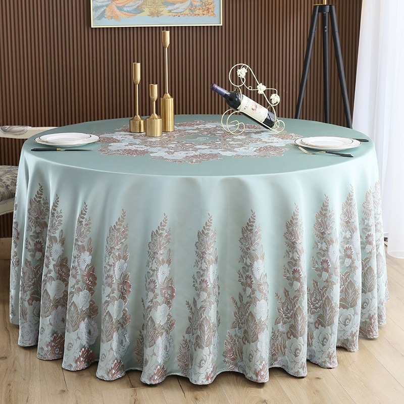 酒店桌布布艺大圆桌桌p布定制餐厅宴会圆形桌布欧式高档圆桌台布
