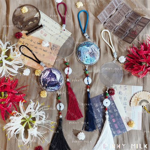 古风吧唧保护套挂件谷美展示diy材料环佩挂坠PVC收纳徽章装饰道具