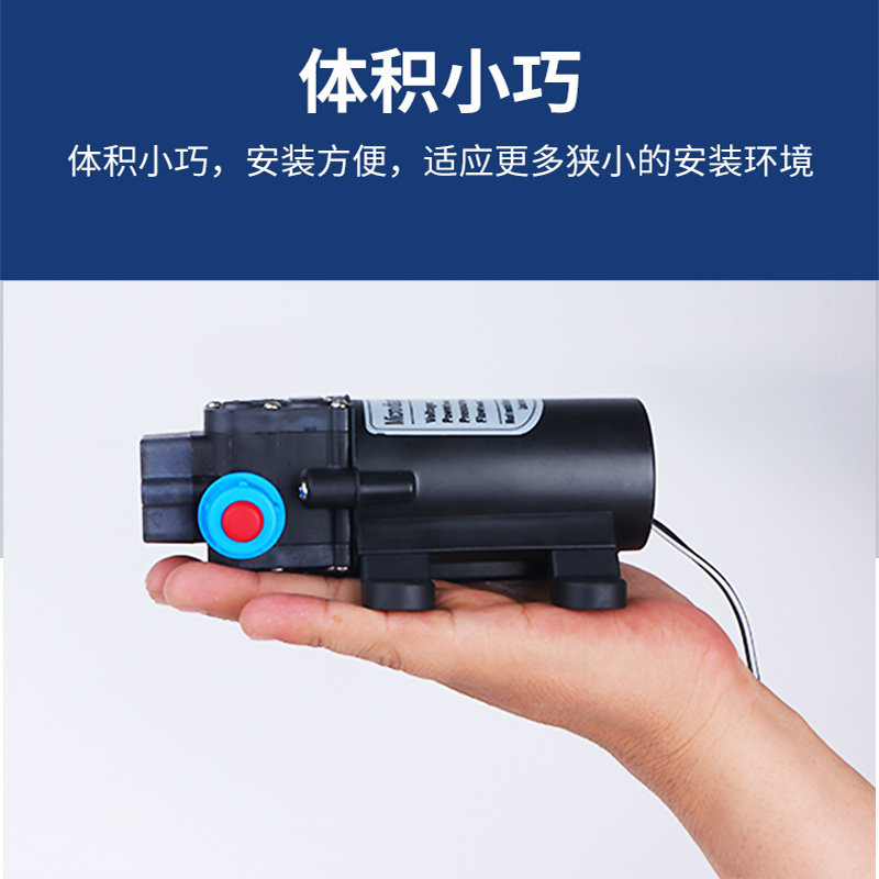花园自动浇花增压水泵微型隔膜12v高压吸水泵家用定时60w喷雾回流