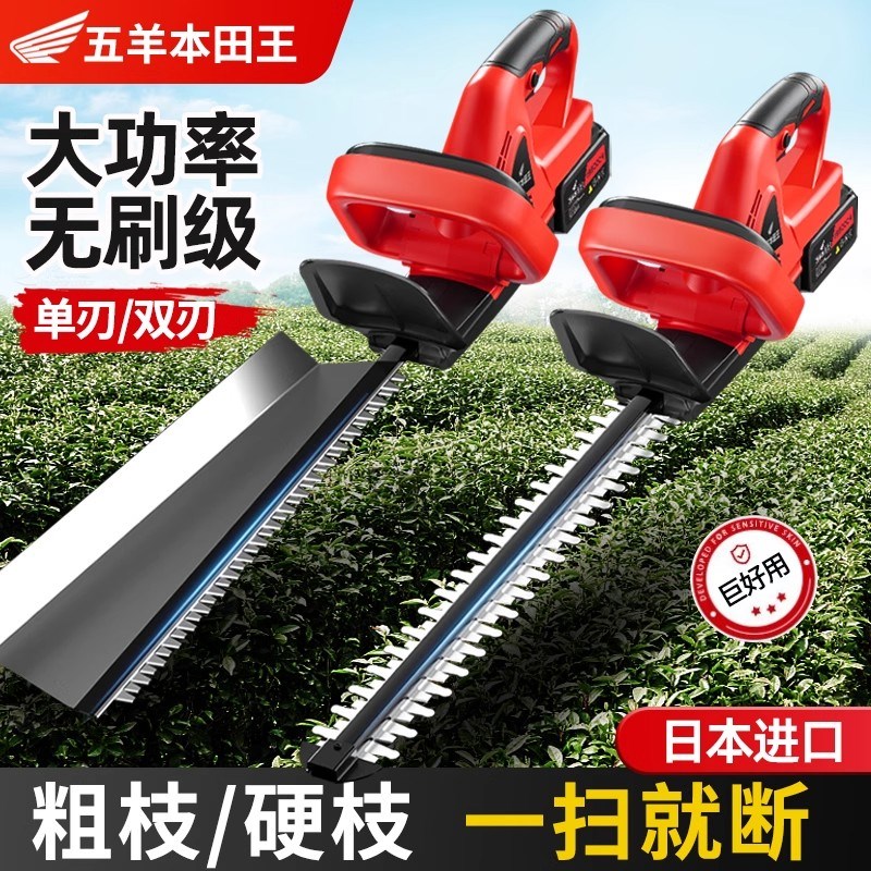 进口电动绿篱机充电式园林绿化粗树枝锂电池茶树修剪机采茶叶神器