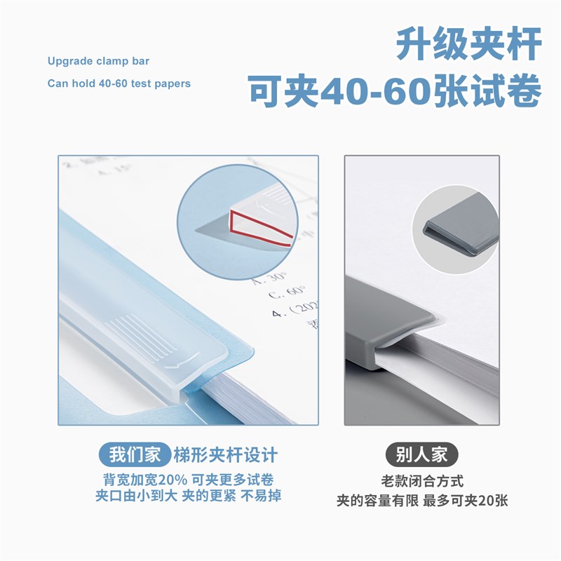 A4旋转拉杆夹文件夹试卷收纳袋透明插页初中生D资料夹小学生活页