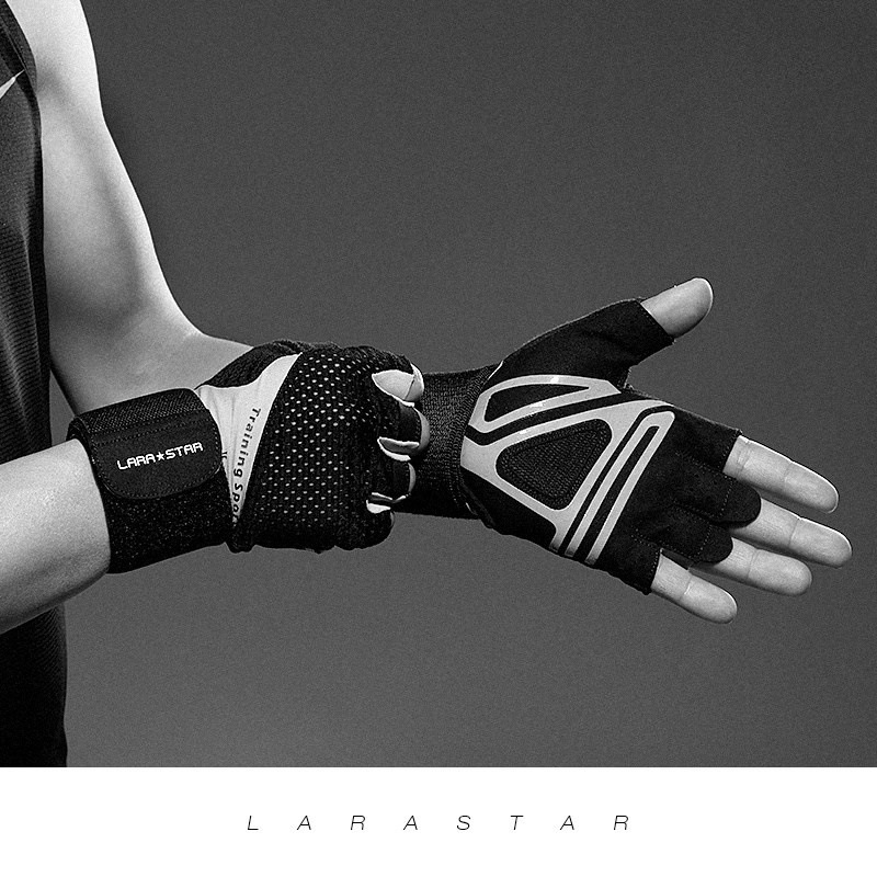 劳拉之星LS0757健身运动手套单车器械训练杠哑铃防滑护手半指透气