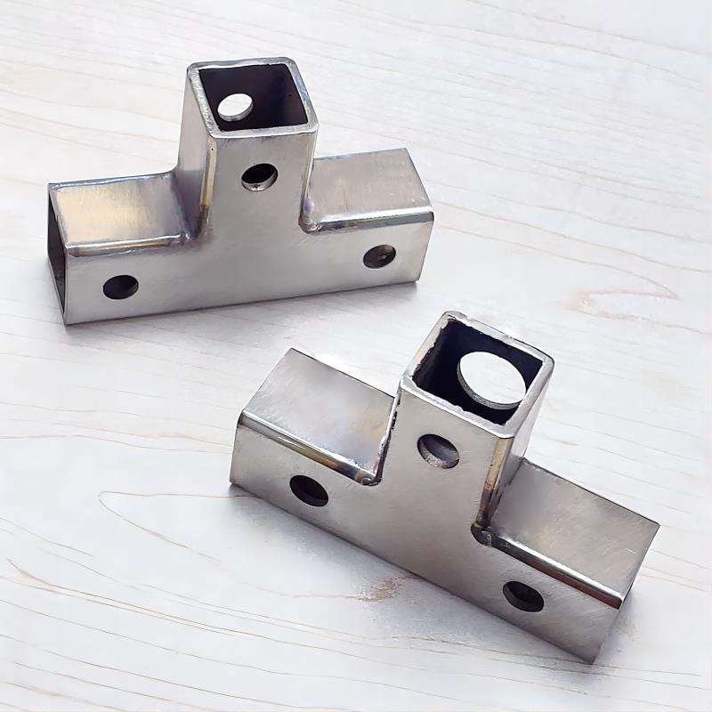 促销加厚不锈钢50方管专用连接件三通转角直通接头货架展架紧固件