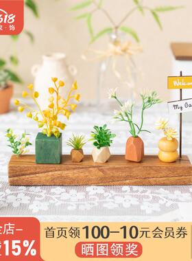 阿楹 客厅精致玄关小摆件微缩 办工桌植物书架洞洞板电视柜装饰花