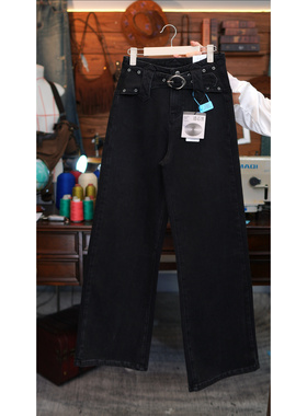 冬季加绒-腰带设计师款*四面弹休闲时尚百搭宽松阔腿裤50149R